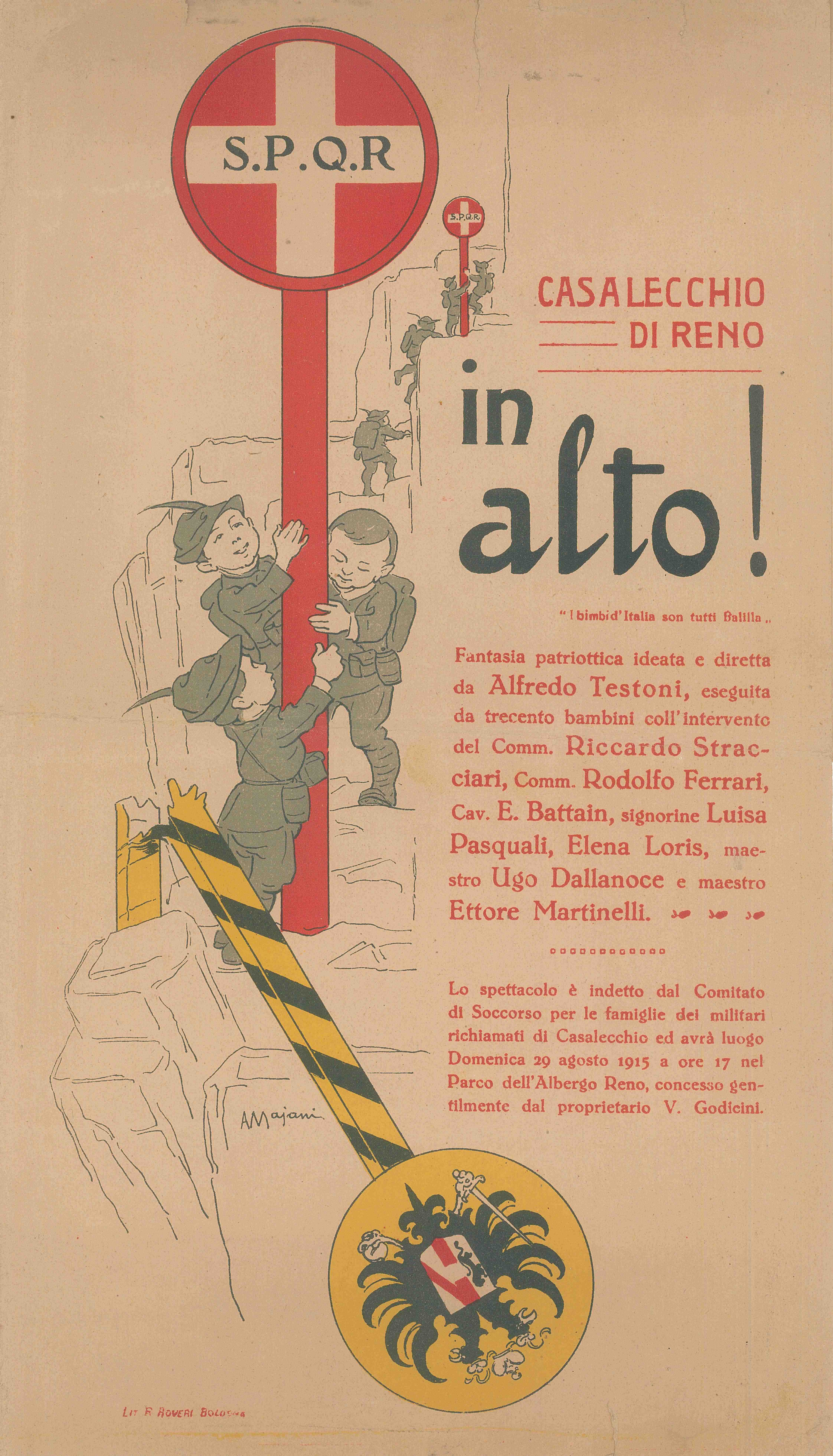 Rappresentazione teatrale di alunni e docenti a Casalecchio di Reno, 1915