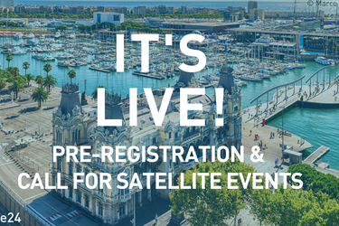 A picture containing water, outdoor, aerial photography, urban design, with text: "It's Live! Pre-registration and Call for Satellite Events"
