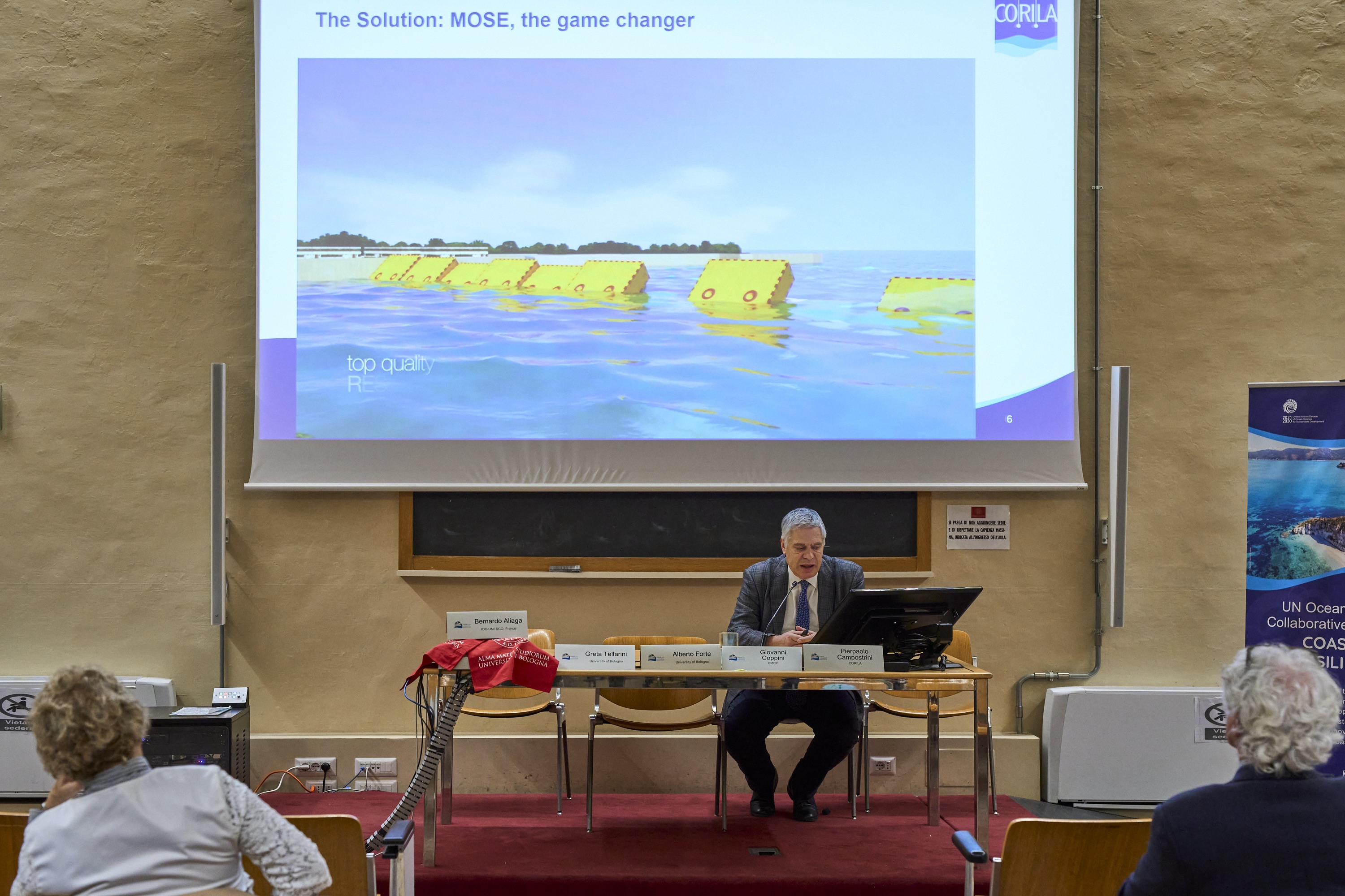 Pierpaolo Campostrini describing Venice as a case study of sea level rise adaptation