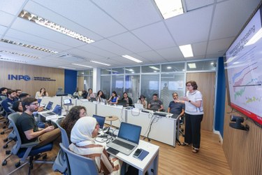 Professor Nadia Pinardi at the All-Atlantic Summer School 2025 in Brazil