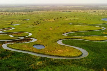 Aerial image of a river delta