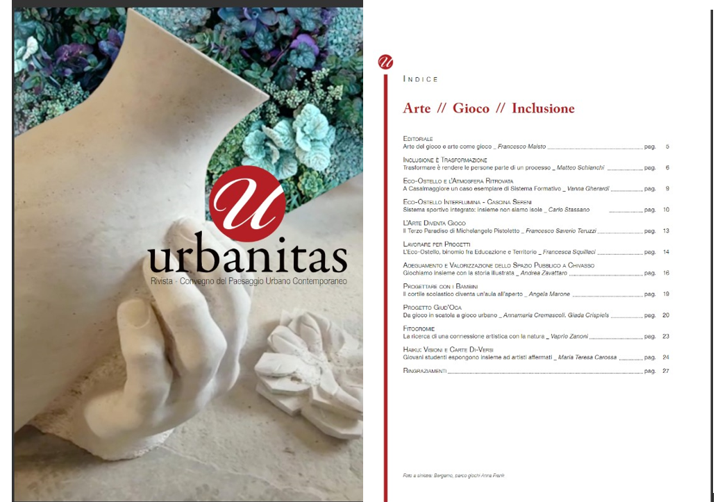 Urbanitas-2024 Arte/ gioco/ Inclusione- Copertina e Indice