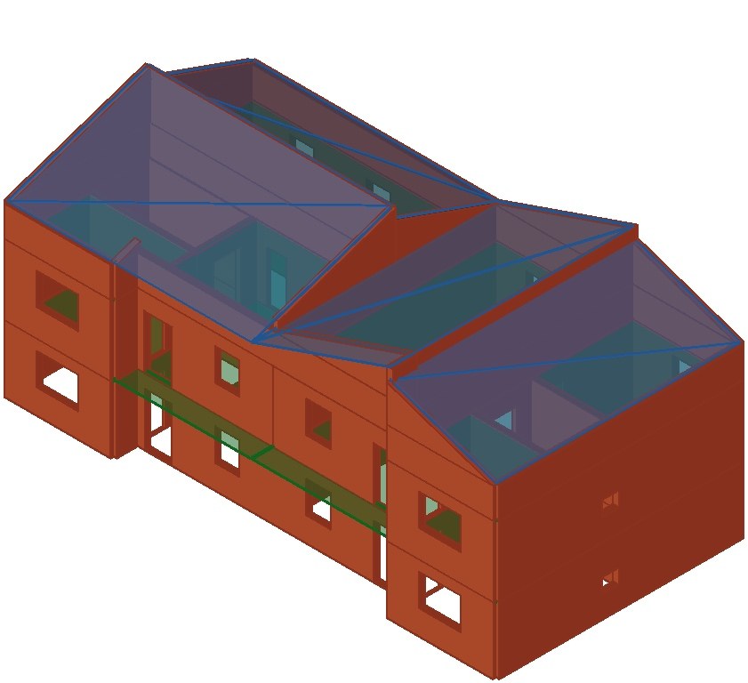 Modello 3D di edificio in muratura