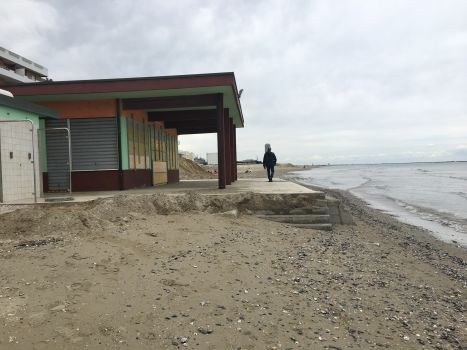 Erosione di spiaggia a Cesenatico