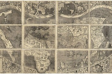Prima mappa del globo con la presenza del continente americano del geografo Waldseemueller 1507